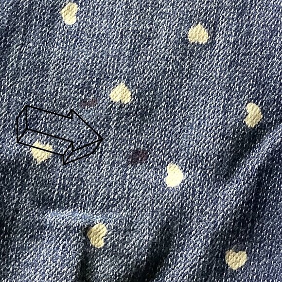 Candie's Girl Denim Capri Jeans Blue / White Hearts Adjustable Waist Sz 8 Cotton - Picture 10 of 13